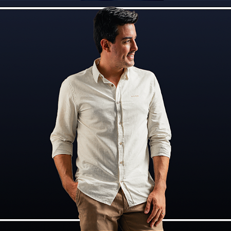 Camisa Manga Longa Linho - Off White - FORS