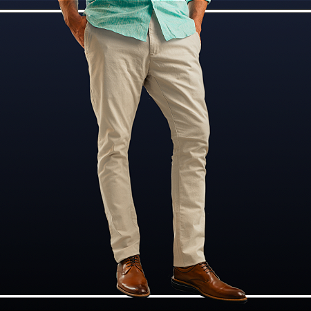 Calça Sarja Slim Fit - Off White - Carlos Brusman