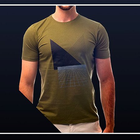 Camiseta Slim Fit - Verde Geometric - Carlos Brusman