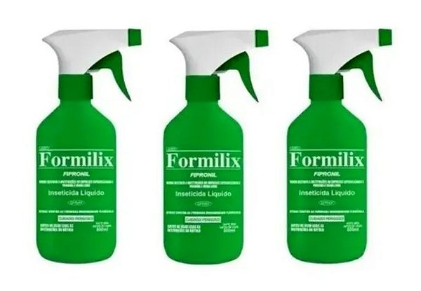 kit 3 Formilix com borrifador 500ml Para Carrapatos, Pulgas, Cupins