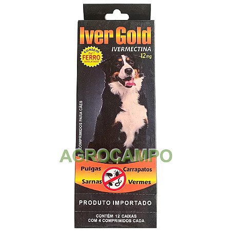 Iver Gold 12mg P/ Cães A Cima De 30kg Display Cx/4comp Cd