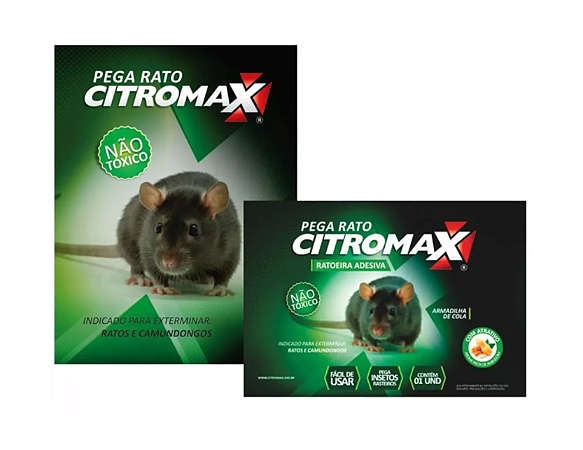 Armadilha Adesiva Citromax Rato Não Tóxica Kit 12 Unidades