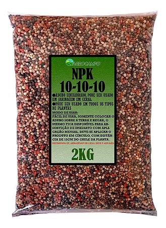 Adubo Fertilizante NPK 10-10-10 - 2kg - Frutíferas + Brinde