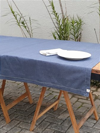 Toalha de Mesa Retangular JEANS AZUL  - A partir de 6 lugares