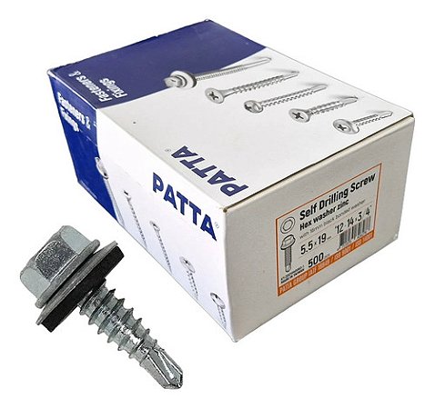 Parafuso Auto Brocante Sextavado Telha  12x3/4  Patta 500un.