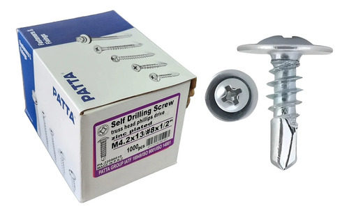 Parafuso Auto Broc. Flang. Phillips 4.2x13mm Patta 1.000un.