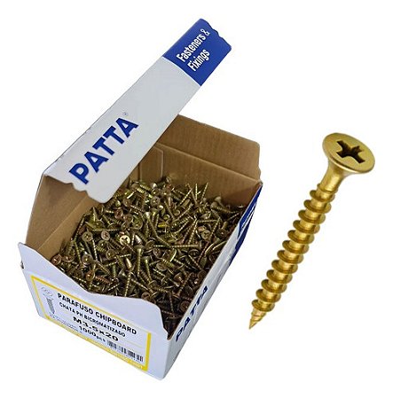 Parafuso Chipboard Cab. Chata 3,5x20mm Patta Premium 1000un.