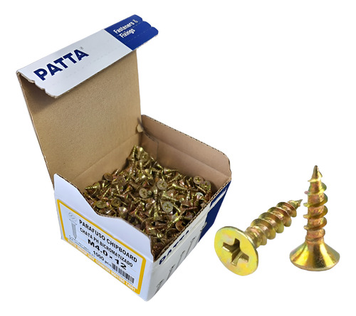 Parafuso Chipboard Cab. Chata 4,0x12mm Patta Premium 1000un.