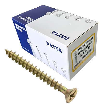 Parafuso Chipboard Cab. Chata 3,5x35mm Patta Premium 1000un.