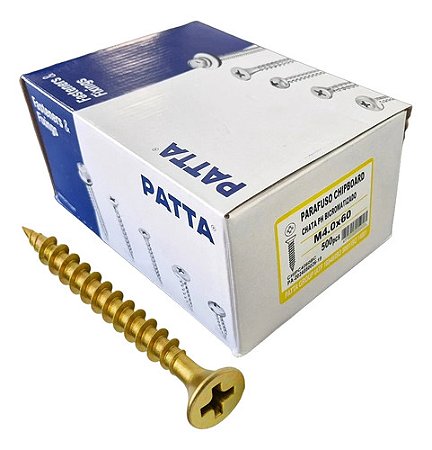 Parafuso Chipboard Cab. Chata 4,0x60mm Patta Premium 500un.
