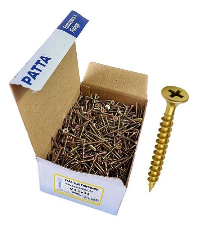 Parafuso Chipboard Cab. Chata 4,5x40mm Patta Premium 1000un.