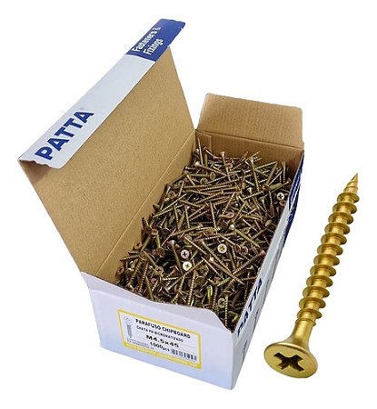 Parafuso Chipboard Cab. Chata 4,5x45mm Patta Premium 1000un.