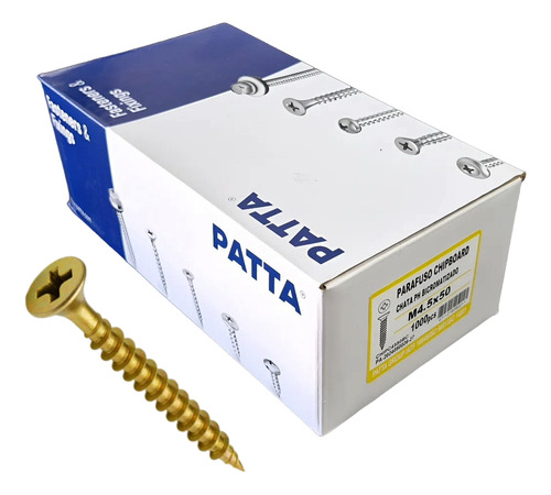 Parafuso Chipboard Cab. Chata 4,5x50mm Patta Premium 1000un.