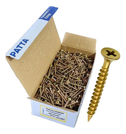 Parafuso Chipboard Cab. Chata 5,0x45mm Patta Premium 1000un.