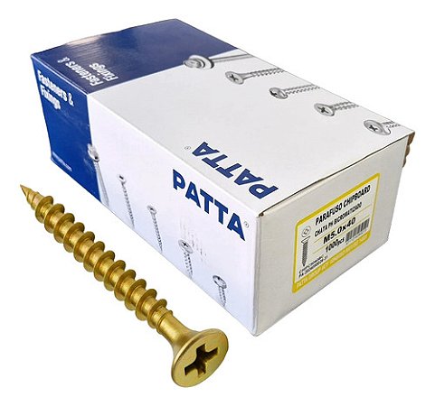 Parafuso Chipboard Cab. Chata 5,0x40mm Patta Premium 1000un.