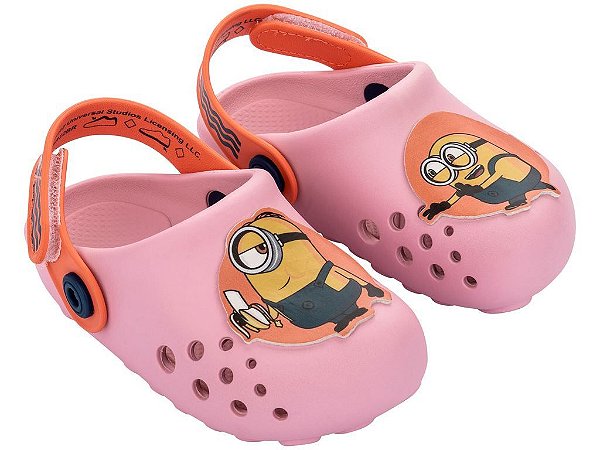 Babuche Meninas Minions Banana Wave Baby Rosa