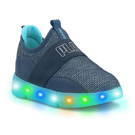 Tênis Infantil Novopé iTweens LED ativado por Impacto Azul Marinho