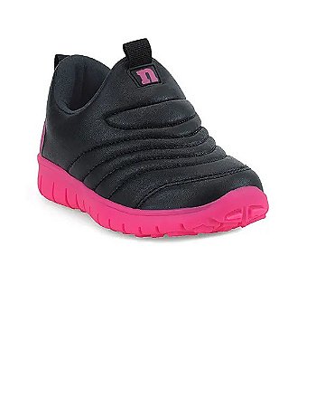 Tênis Infantil Feminino Novopé iTweens Super Flexível Preto e Pink