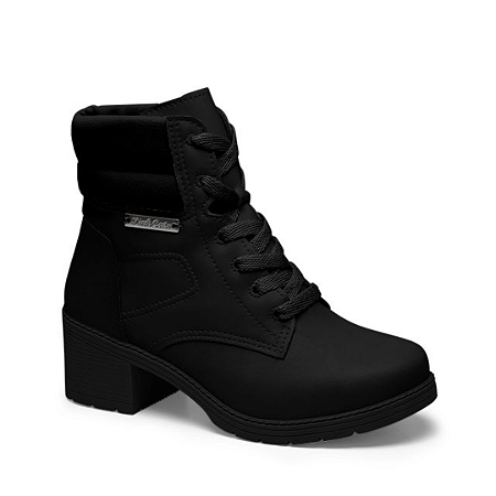 Bota Coturno Berteli Pink Cats Infantil Tratorado Preto