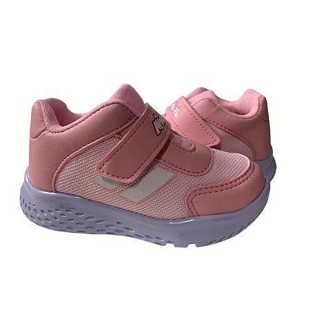 Tênis Esportivo Infantil Menina Minipé MP2316 Rosa Bebê
