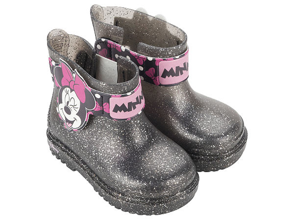 Galocha Infantil Menina Disney BFF Minnie Preto Glitter Grendene Kids