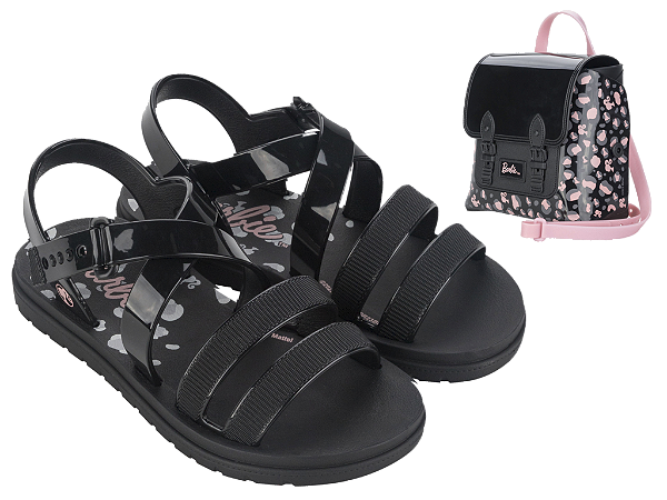Sandália Infantil Barbie Sweet Bag Grendene Kids Preta