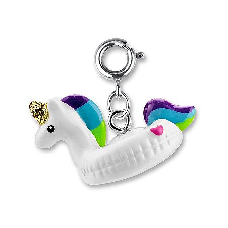 Pingente Infantil Menina Charm Boia de Unicórnio Prateado Charm It