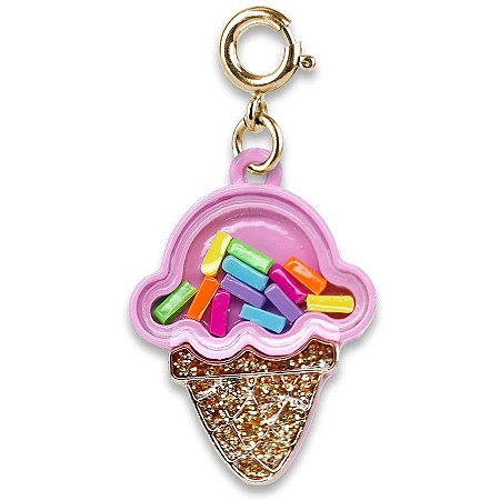 Pingente Infantil Menina Charm Sorvete Casquinha Dourado Charm It
