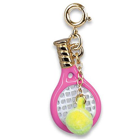 Pingente Infantil Menina Charm Raquete de Tênis Dourado Charm It