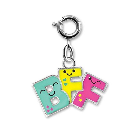 Pingente Infantil Menina Charm Melhores Amigas Prateado Charm It