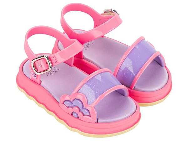 Sandália Infantil Menina Zaxynina Fofurinha Baby Rosa Begônia