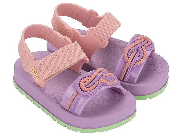 Sandália Infantil Menina Zaxynina Baby Navy Rosa Iogurte