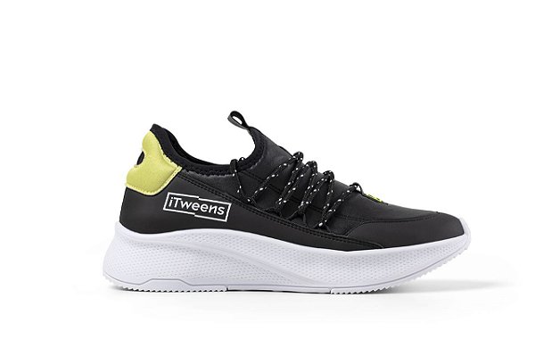 Tênis Sport Itweens Slip On Menina Preto Limão by Novopé