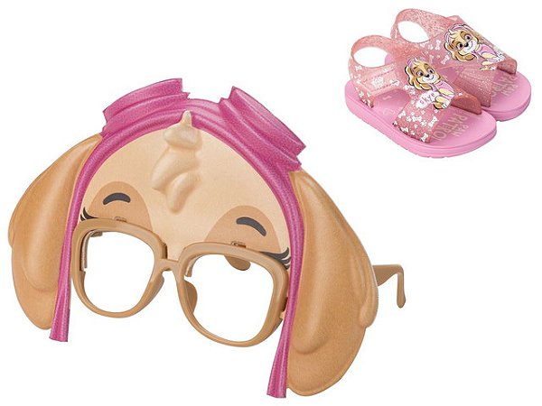 Sandália Bebê Menina Patrulha Canina Mask Rosa Grendene Kids