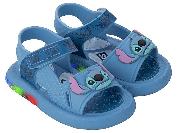Sandália de Bebê Disney Stitch Led Azul Grendene Kids