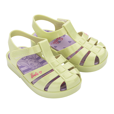 Sandália Infantil Menina Barbie Sweet Verde Violeta Grendene kids