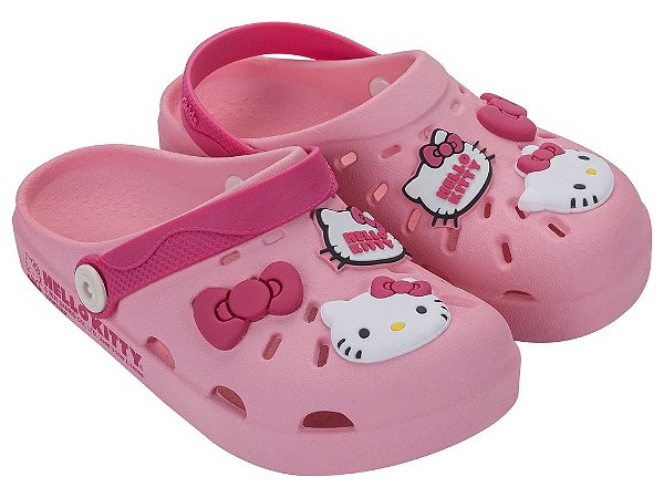 Sandália Infantil Menina Babuch Grendene Kids Hello Kitty Rosa