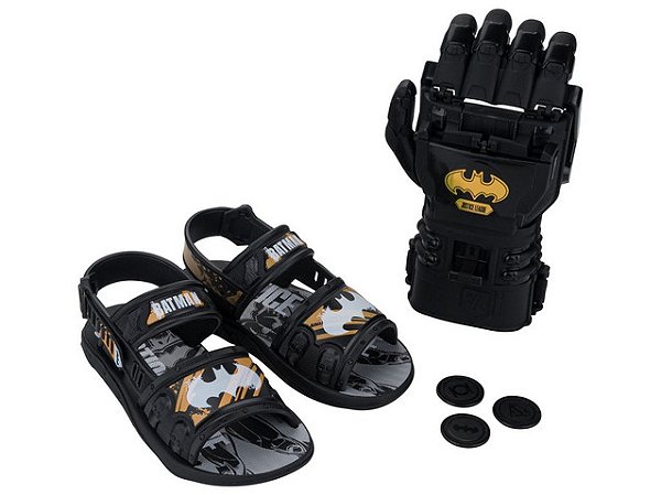 Sandália Menino Superman Grendene Azul Com Luva Interativa