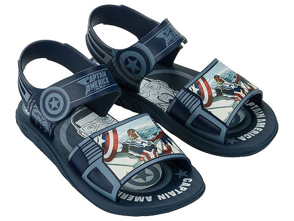 Sandália Infantil Marvel Team Capitão América ou Homem Aranha Grendene Kids