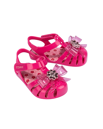 Sandália de Bebê Menina Rosa Dalia Romantic Zaxynina