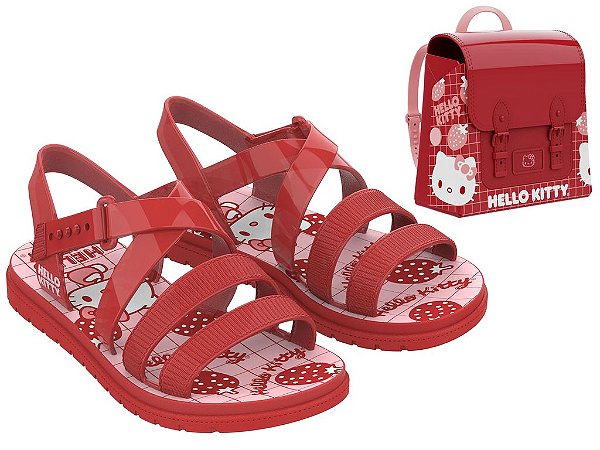 Sandália Infantil Menina Hello Kitty Sweet Bag Vermelho ou Rosa