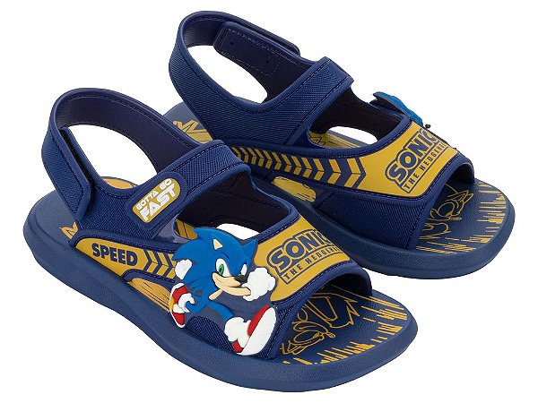 Sandália Infantil Menino Sonic Rush Grendene Kids Preto ou Azul