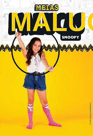 Meia Maluca 3/4 Infantil 3D Snoopy Cia da Meia