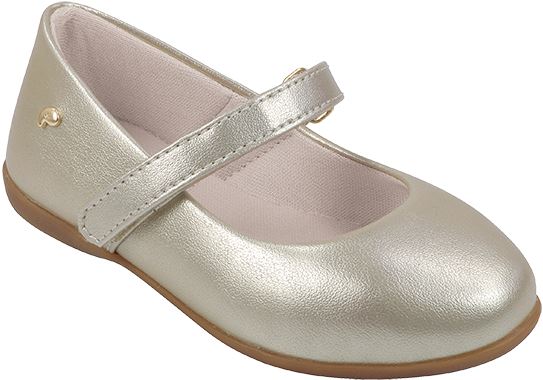 Sapatilha Infantil Pampili Bailarina Tira com Velcro Dourado Preto ou Branco