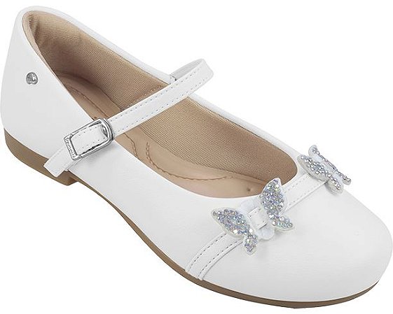 Sapato Infantil Pampili Angel Borboleta Branco Ou Dourado