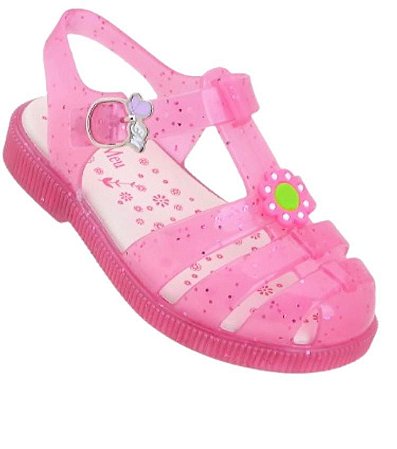 Sandália Feminina Bebê Rosa Gliter Espelho Meu
