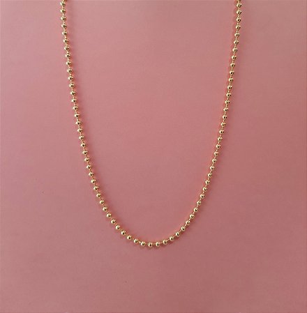 Colar com bolinhas folheado a ouro 18k