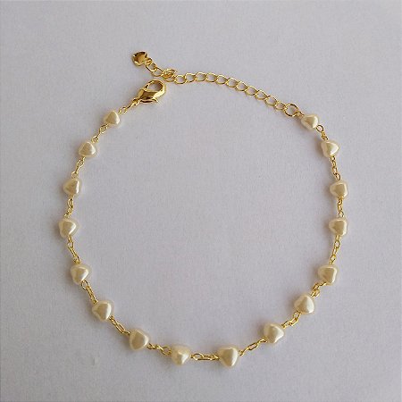 Pulseira pérolas de coração ( Pul000310)