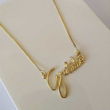 Colar Gratidão folheado em ouro 18k