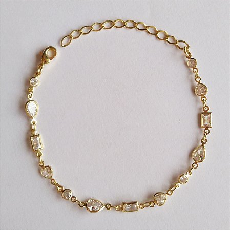 Pulseira com zircônias folheada a ouro18k